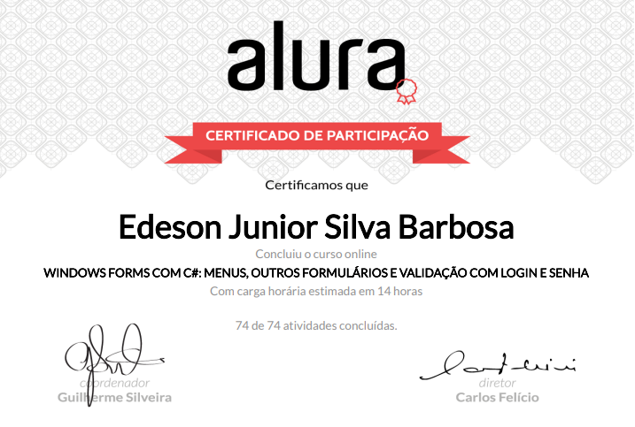 Menus, formulários e validações